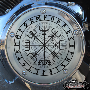 Chrome Harley Davidson Derby Cover - Ornate Vegvisir