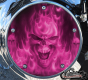 Custom Derby Cover - Pink Flame Skull