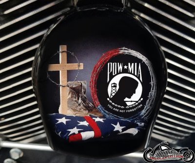Custom Horn Cover - POW MIA Boots And Flag