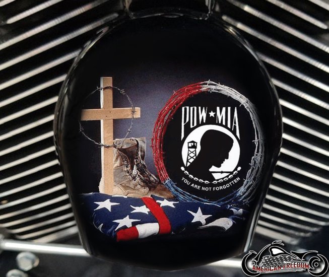 Custom Horn Cover - POW MIA Boots And Flag