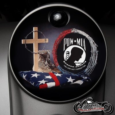 Custom Fuel Door - POW MIA Boots And Flag