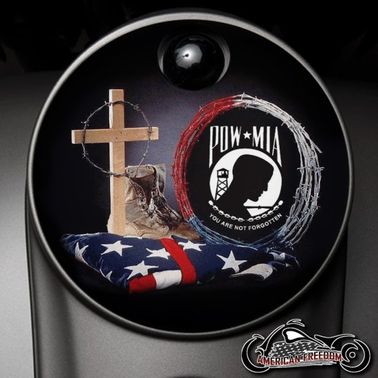Custom Fuel Door - POW MIA Boots And Flag