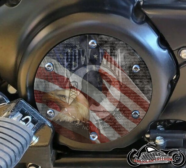 SUZUKI M109R Derby/Engine Cover - POW MIA Flag Memorial