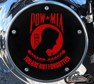Custom Derby Cover - POW MIA (Red)