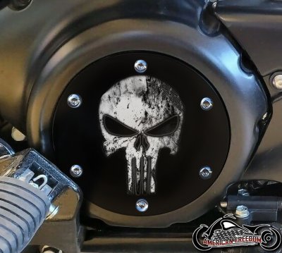 SUZUKI M109R Derby/Engine Cover - Distressed White Punisher