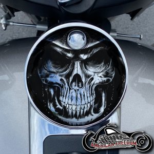 Chrome Harley Davidson Fuel Door - Reaper Face