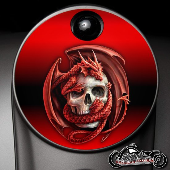 Custom Fuel Door - Red Dragon Skull