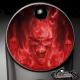 Custom Horn Cover - Red Flame Skull