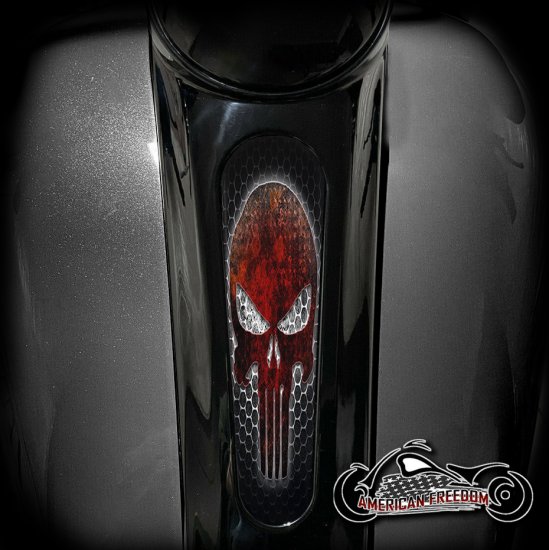 Harley 8 Inch Dash Insert - Red Punisher Mesh