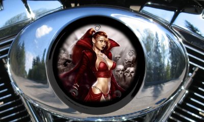 Harley Air Cleaner Cover - Goth Girl 3