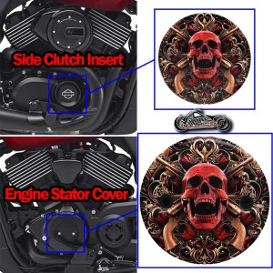 Harley Davidson XG500/XG750 2 Piece Set Skull and Guns bronze