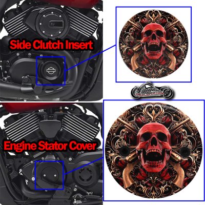 Harley Davidson XG500/XG750 2 Piece Set Skull and Guns bronze