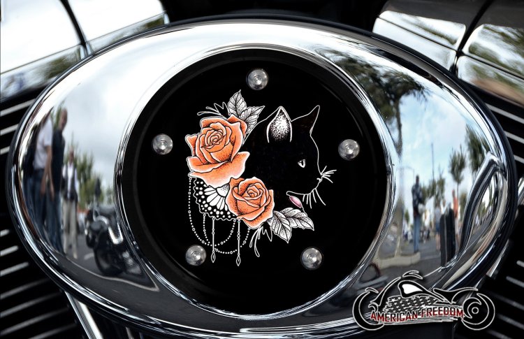 Custom Air Cleaner Cover - Rose Cat (Orange)