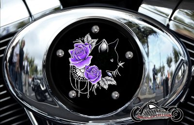 Custom Air Cleaner Cover - Rose Cat (Purple)