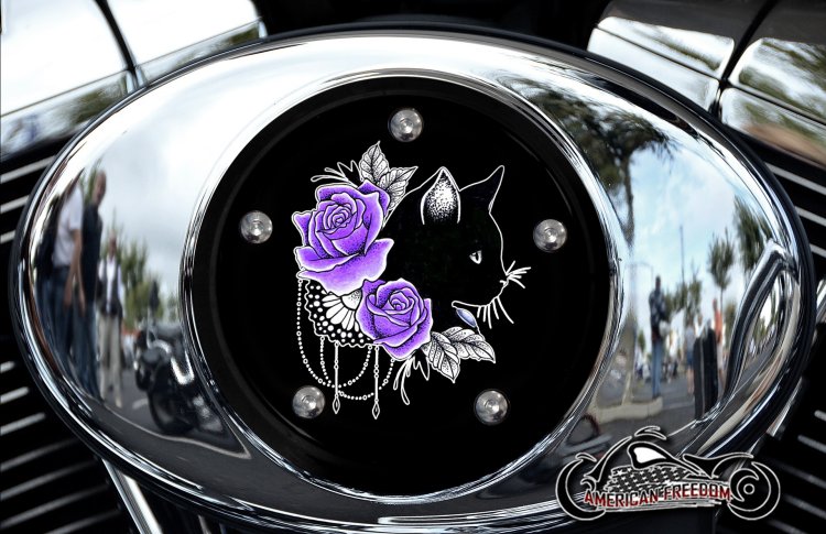 Custom Air Cleaner Cover - Rose Cat (Purple)