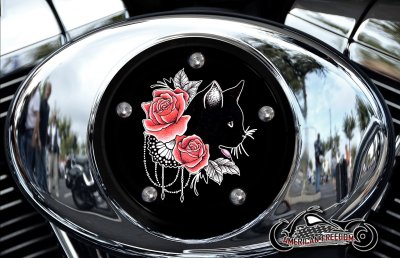 Custom Air Cleaner Cover - Rose Cat (Red)