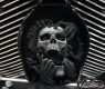 Custom Horn Cover - Torn apart skull b&w