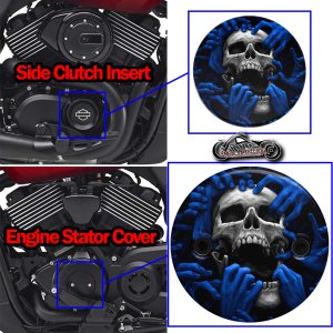 Harley Davidson XG500/XG750 2 Piece Set Torn apart skull blue