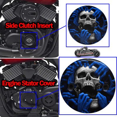 Harley Davidson XG500/XG750 2 Piece Set Torn apart skull blue