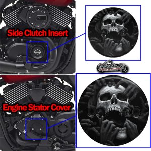 Harley Davidson XG500/XG750 2 Piece Set Torn apart skull b/w
