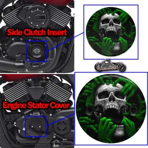 Harley Davidson XG500/XG750 2 Piece Set Torn apart skull green
