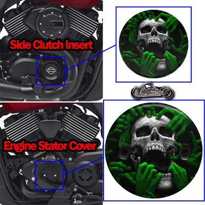 Harley Davidson XG500/XG750 2 Piece Set Torn apart skull green