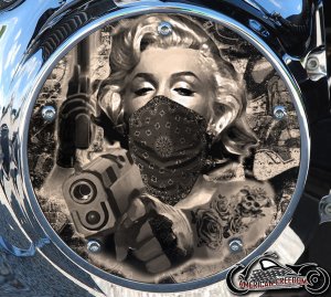 Custom Derby Cover - Marilyn Guns Sepia Tone