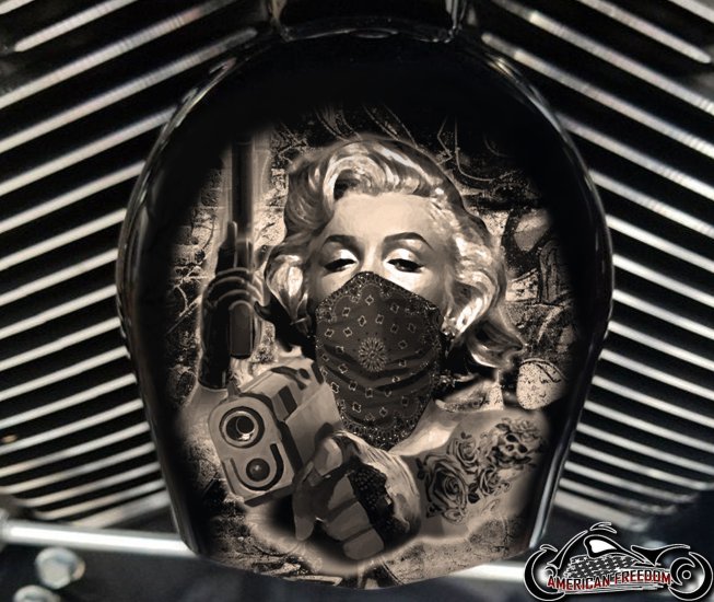 Custom Horn Cover - Marilyn Guns Sepia Tone