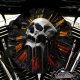 Harley Davidson High Flow Air Cleaner Cover - Skull Clock Orange