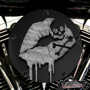 Harley Davidson High Flow Air Cleaner Cover - Skull Lips
