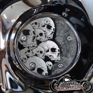 Custom Timing Cover - Pile of Skulls (B&W)