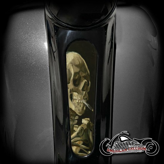 Harley 8 Inch Dash Insert - Smoking Skull