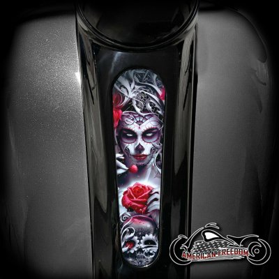 Harley 8 Inch Dash Insert - Spider Rose Queen