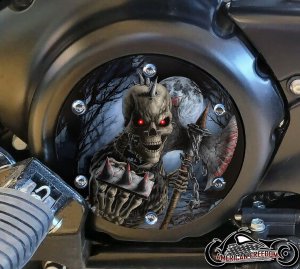 SUZUKI M109R Derby/Engine Cover - Spiked Skeleton