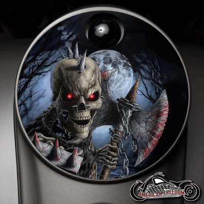 Custom Fuel Door - Spiked Skeleton