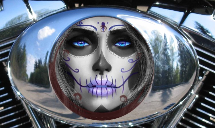 Custom Air Cleaner Cover - Candy Sugar Skull