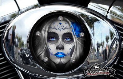 Custom Air Cleaner Cover - Sugar Skull (Blue)