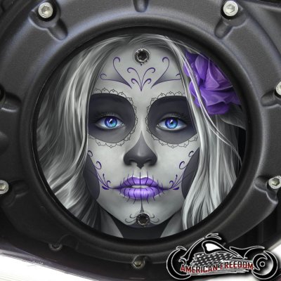 Indian Scout Derby Cover - Sugar Skull Purple