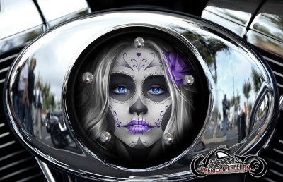 Custom Air Cleaner Cover - Sugar Skull (Purple)
