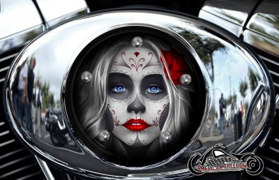 Custom Air Cleaner Cover - Sugar Skull (Red)