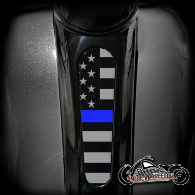 Harley 8 Inch Dash Insert - Thin Blue Line Flag