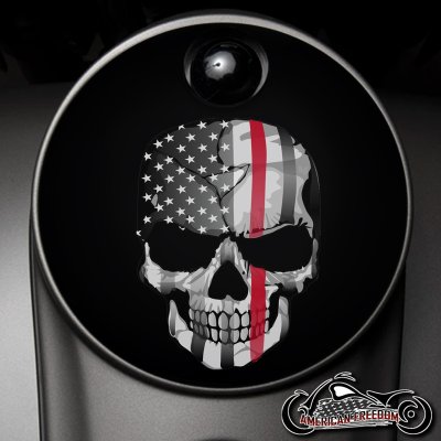 Custom Fuel Door - Thin Red Line Skull