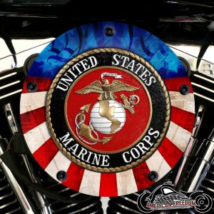 Harley Davidson High Flow Air Cleaner Cover - US Marine Corps