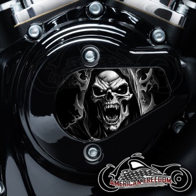 Harley Davidson VVT Timing Medallion - Vampire Reaper Grayscale