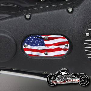 Custom Oval Inspection Cover - Waving Flag