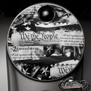 Custom Fuel Door - We The People Grayscale