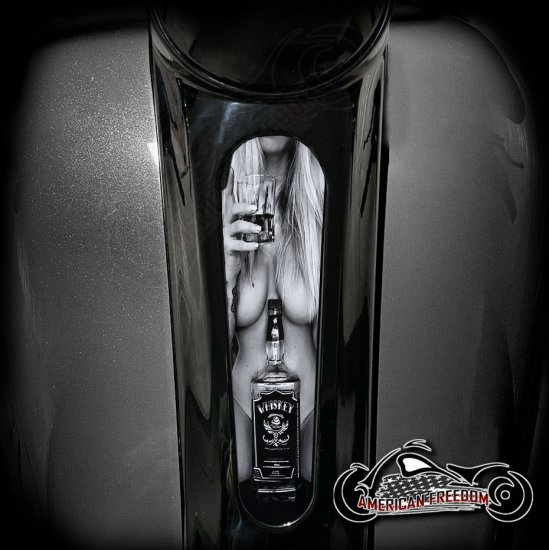 Harley 8 Inch Dash Insert - Whiskey Pin Up