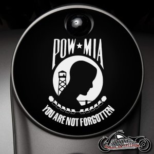 Custom Fuel Door - POW MIA (B&W)