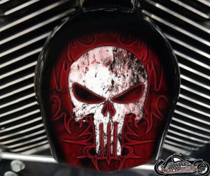 Custom Horn Cover - Red Tribal Punisher