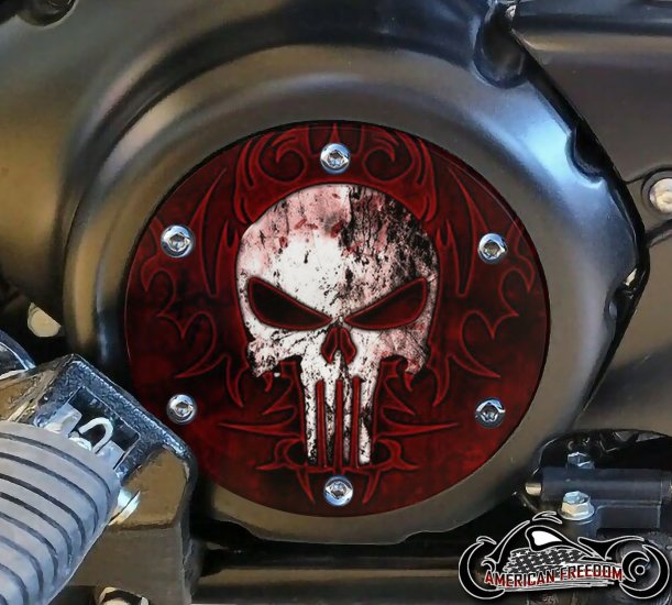 SUZUKI M109R Derby/Engine Cover - Punisher Tribal (Red)